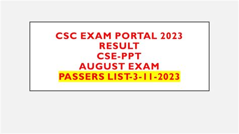 csc exam portal result|CSC eServe .